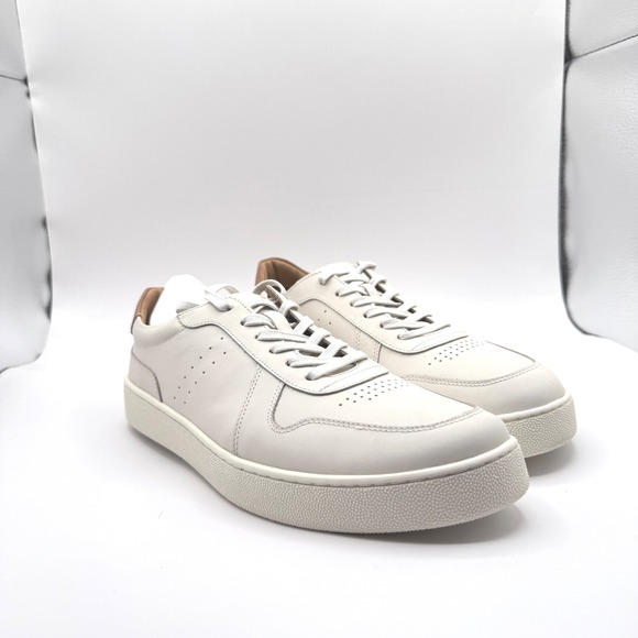 Nisolo Beto Go To Court Sneaker White Leather Lace Up Mens 8.5 New‎ in Box